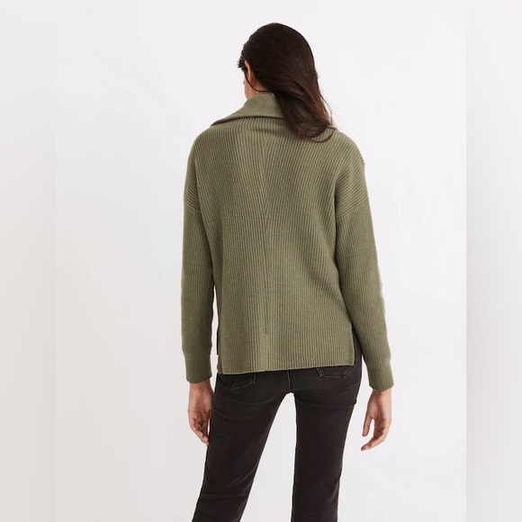 Madewell Glenbrook Half Zip Pullover Sweater in Heather Palm Size Small - Picture 3 of 6
